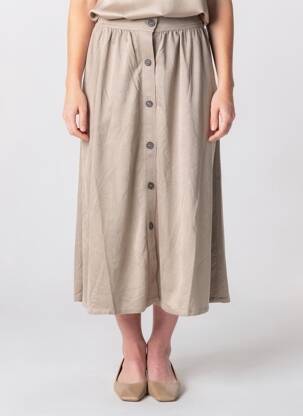 Jupe longue coupe évasée beige THE KORNER femme