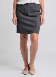 Jupe courte coupe droite gris YAYA femme