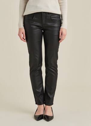 Pantalon slim tissage enduit taille normale noir RED BUTTON femme