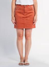 Jupe courte taille à pinces orange LOLA ESPELETA femme