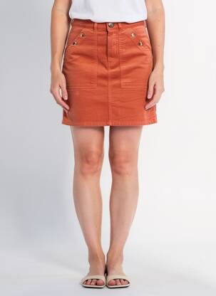 Jupe courte taille à pinces orange LOLA ESPELETA femme