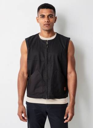 Gilet sans manche poches noir IRON AND RESIN homme