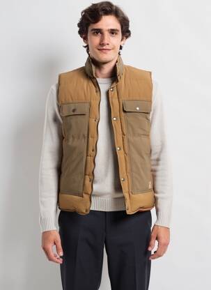 Doudoune poches sans capuche beige IRON AND RESIN homme