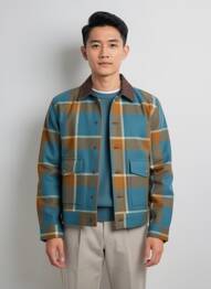Veste casual poches bleu IRON AND RESIN homme