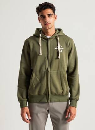 Veste casual resserrée sur le bas vert IRON AND RESIN homme