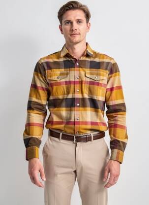 Chemise manches longues poches marron IRON AND RESIN homme
