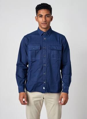 Chemise manches longues poches bleu IRON AND RESIN homme