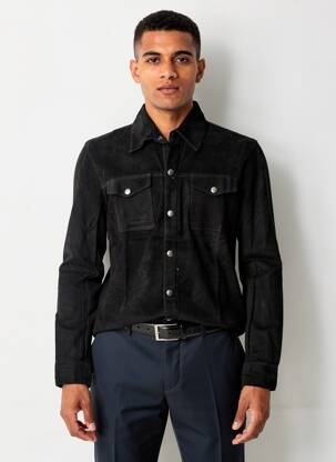 Chemise manches longues coupe cintrée noir IRON AND RESIN homme