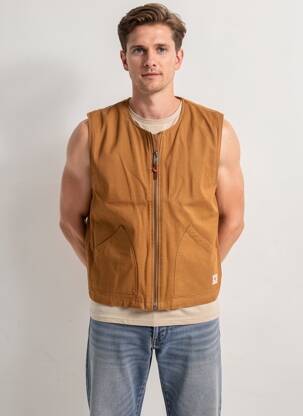 Gilet sans manche poches jaune IRON AND RESIN homme
