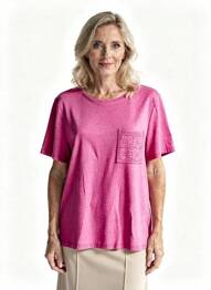 T-shirt stretch manches courtes rose JULIE GUERLANDE femme