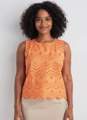 Top sans manche sans manche orange C'EST BEAU LA VIE femme