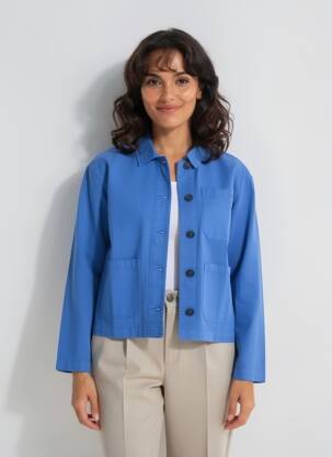 Veste casual coupe droite bleu C'EST BEAU LA VIE femme