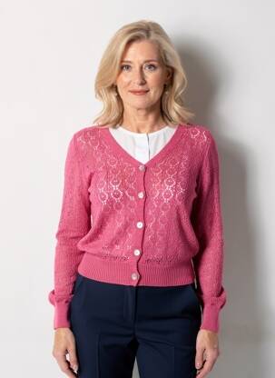 Gilet manches longues stretch rose JULIE GUERLANDE femme