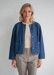 Veste casual col rond bleu JULIE GUERLANDE femme