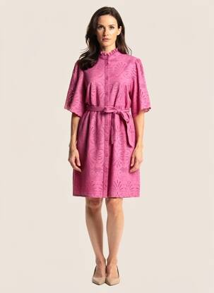 Robe mi-longue manches courtes manches courtes rose JULIE GUERLANDE femme