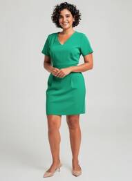 Robe courte manches courtes manches courtes vert JULIE GUERLANDE femme
