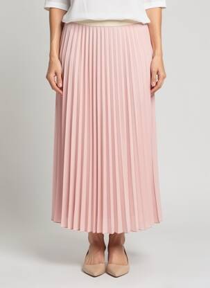 Jupe longue coupe fluide rose JULIE GUERLANDE femme