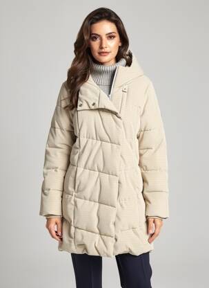 Doudoune poches a capuche beige RAGWEAR femme