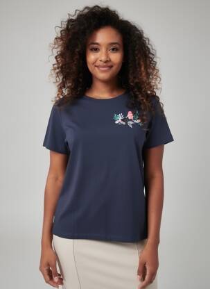 T-shirt stretch manches courtes bleu RAGWEAR femme