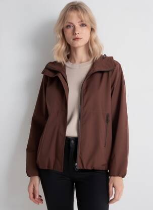 Coupe-vent finition intérieure doublée a capuche marron RAGWEAR femme