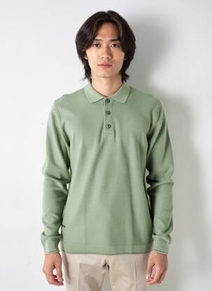 Pull col polo manches longues vert RAGWEAR homme