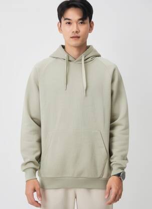 Sweat-shirt à capuche tissage jersey manches longues vert RAGWEAR homme