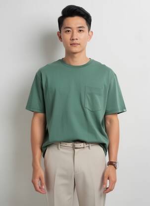 T-shirt coupe cintrée manches courtes vert RAGWEAR homme