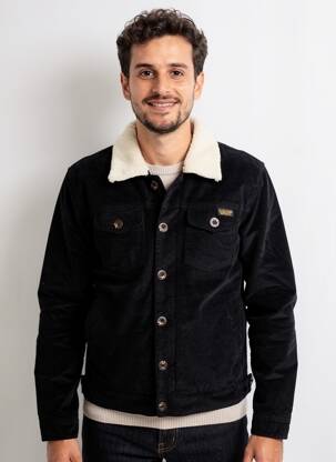 Veste casual finition intérieure fourrure synthétique noir DAYTONA homme
