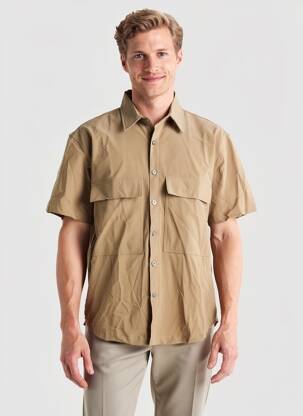 Chemise manches courtes poches beige DAYTONA homme