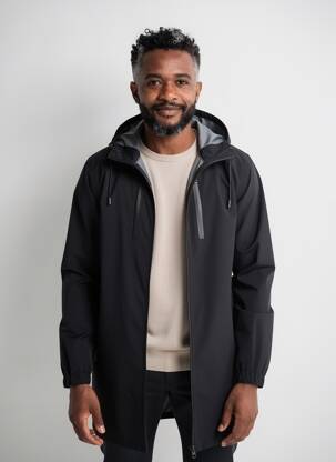 Imperméable poches a capuche noir DAYTONA homme