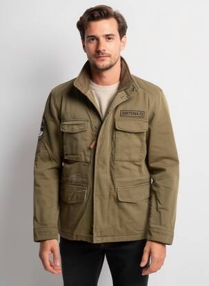 Parka manches longues sans capuche vert DAYTONA homme