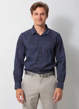 Chemise manches longues coupe cintrée bleu DAYTONA homme