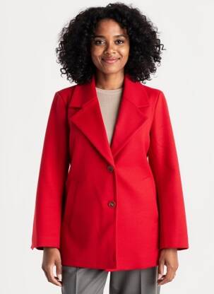 Manteau court coupe droite sans capuche rouge STREET ONE femme