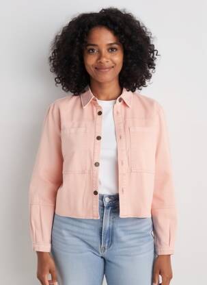 Veste casual coupe droite rose C'EST BEAU LA VIE femme