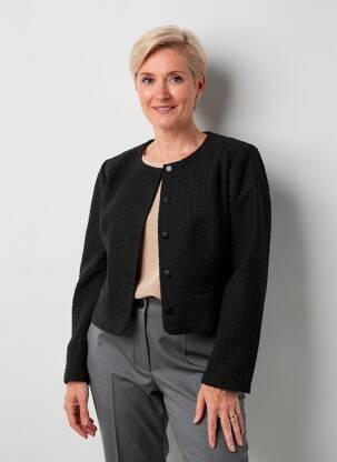 Veste chic fausses poches noir JULIE GUERLANDE femme