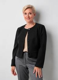 Veste chic fausses poches noir JULIE GUERLANDE femme