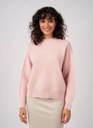 Pull stretch manches longues rose STREET ONE femme