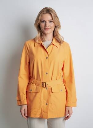 Imperméable manches longues sans capuche orange FRANK EDEN femme