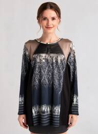 Tunique manches longues col rond noir DIANE LAURY femme