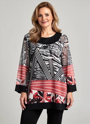 Tunique manches longues légère et transparente noir DIAMBRE femme