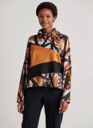Pull coupe cintrée manches longues orange DIANE LAURY femme