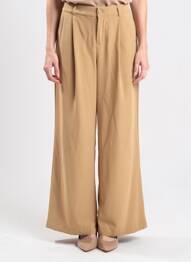 Pantalon large tissage popeline taille normale beige CREAM femme