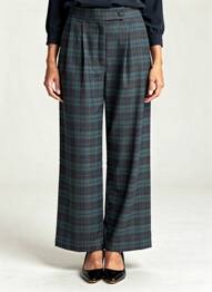 Pantalon large fermeture zippée sous rabat boutonné taille normale vert MOLLY BRACKEN femme