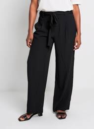 Pantalon large tissage crêpe taille normale noir MOLLY BRACKEN femme
