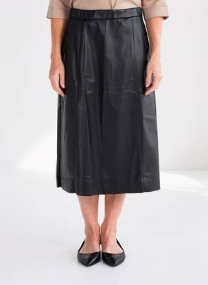 Jupe mi-longue coupe droite noir CREAM femme