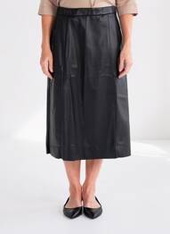 Jupe mi-longue coupe droite noir CREAM femme