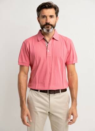 Polo stretch manches courtes rose EUROPANN homme