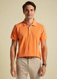 Polo stretch manches courtes orange EUROPANN homme