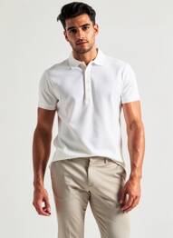 Polo stretch manches courtes blanc EUROPANN homme