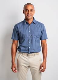 Chemise manches courtes poches bleu EUROPANN homme